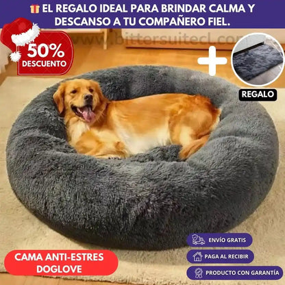 Cama Anti-estrés DogLove® Super rellena + Alfombra de regalo