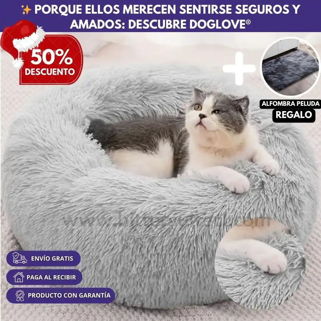 Cama Anti-estrés DogLove® Super rellena + Alfombra de regalo