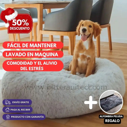 Cama Anti-estrés DogLove® Super rellena + Alfombra de regalo