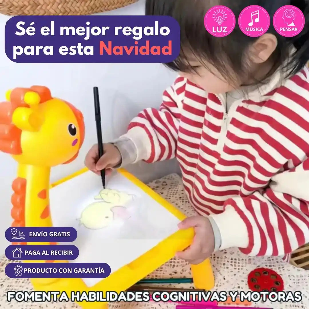 ArtKids - Mesa Infantil con Proyector LED + Marcadores de REGALO