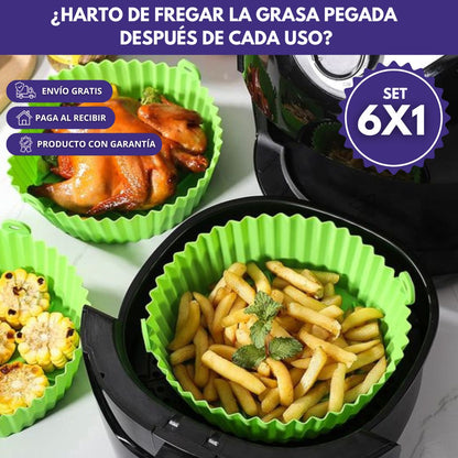 Set x 6 Canastas FryFlex™ de Silicona para Air Fryer